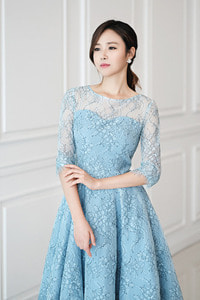 [대여] 로망스 블루 레이스 드레스  55~77싸이즈까지 착용가능! 원피스대여 / 리휴스타일 /